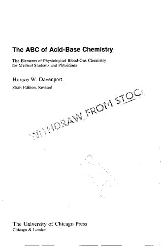 The ABC of Acid-Base Chemistry: The Elements of Physiological Blood-Gas Chemistry for Medical Students and Physicians