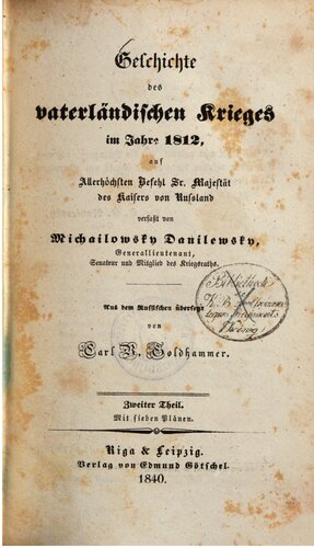 Geschichte des vaterländischen Krieges von 1812