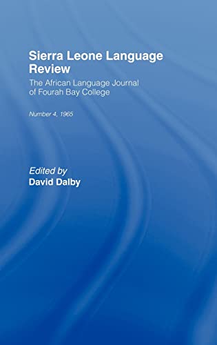 Sierra Leone Language Review: The African Language Journal of Fourah Bay College, No. 4, 1965