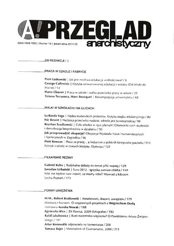 Przegląd Anarchistyczny  Przegląd Anarchistyczny nr 13 (jesień-zima) / 2012