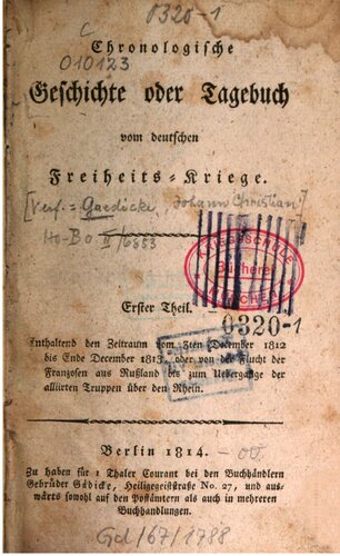 Chronologische Geschichte oder Tagebuch vom deutschen Freiheits-Kriege