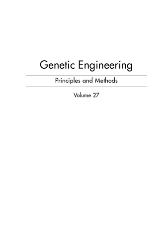 Genetic Engineering: Principles and Methods