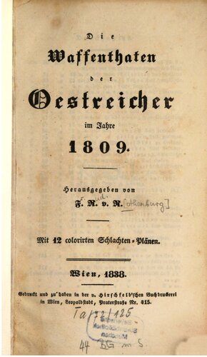 Die Waffentaten der Östreicher im Jahre 1809