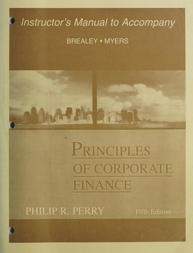 Instructor's manual to accompany Principles of Corporate Finance