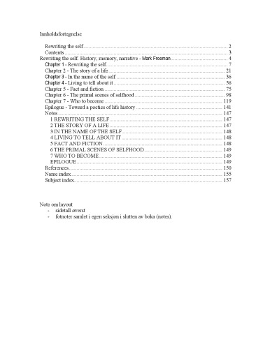 Rewriting the Self: History, Memory, Narrative