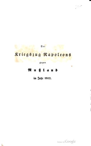 Der Feldzug Napoleons gegen Rußland im Jahr 1812