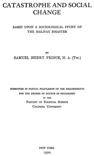 Catastrophe and Social Change