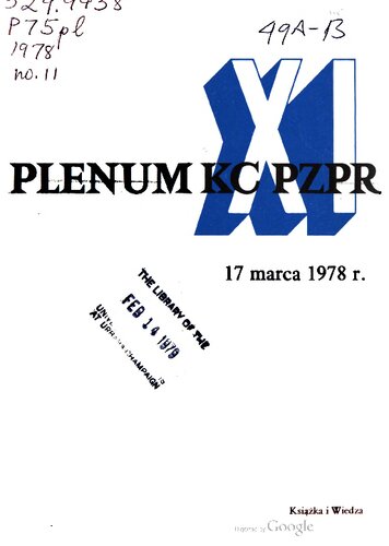 XI Plenum KC PZPR 17 marca 1978 r.