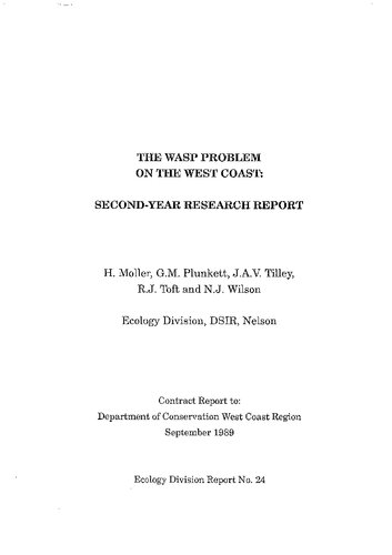 The European Wasp Problem on the West Coast: Second year research report 1989 (New Zealand)