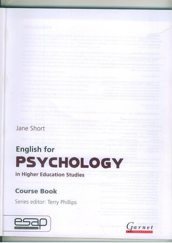 English for Psychology in Higher Education Studies - Course book