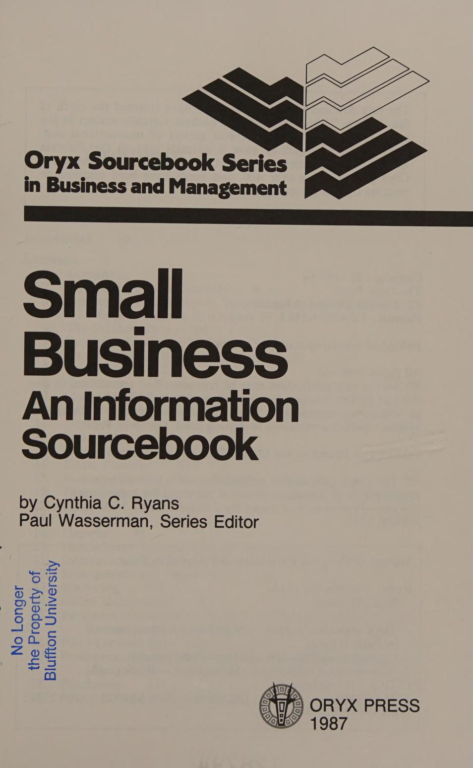 Small Business: An Information Sourcebook