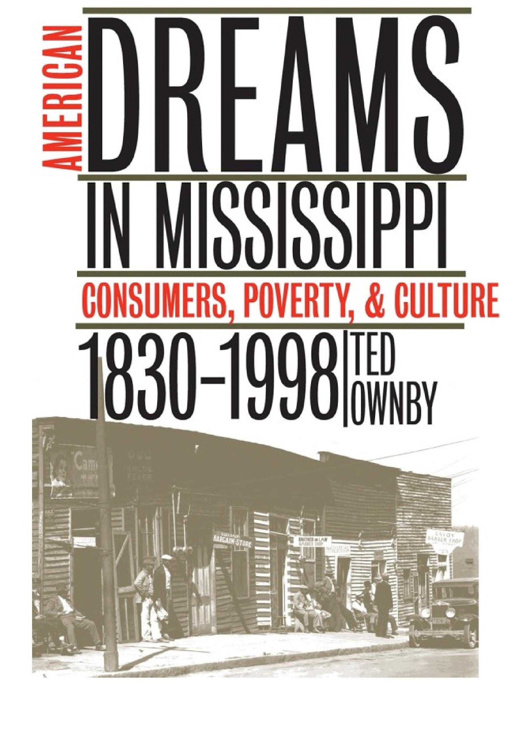 American Dreams in Mississippi: Consumers, Poverty, and Culture, 1830-1998