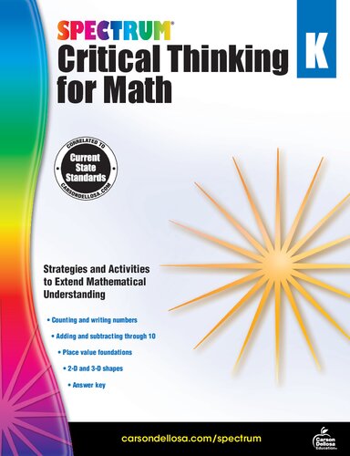 Spectrum Critical Thinking for Math, Grade K
