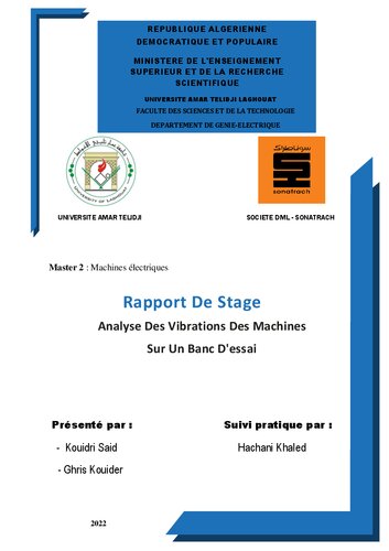 ‫Rapport de stage Analyse Des Vibrations Des Machines.pdf 