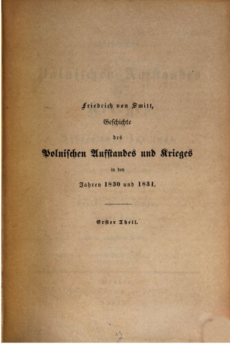 Geschichte des polnischen Aufstandes und Krieges in den Jahren 1830 und 1831