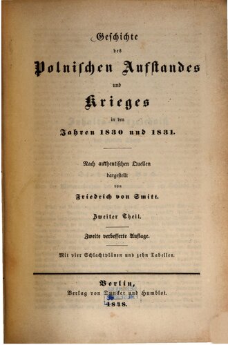 Geschichte des polnischen Aufstandes und Krieges in den Jahren 1830 und 1831
