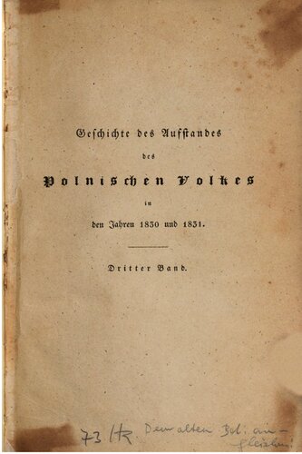Geschichte des polnischen Aufstandes und Krieges in den Jahren 1830 und 1831