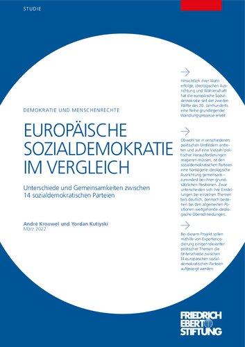 EUROPÄISCHE SOZIALDEMOKRATIE IM VERGLEICH : Unterschiede und Gemeinsamkeiten zwischen 14 sozialdemokratischen Parteien