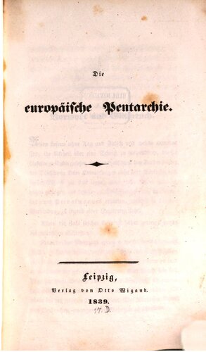 Die europäische Pentarchie