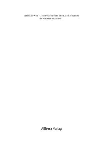 Musikwissenschaft und Rassenforschung im Nationalsozialismus