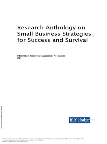 Research Anthology on Small Business Strategies for Success and Survival