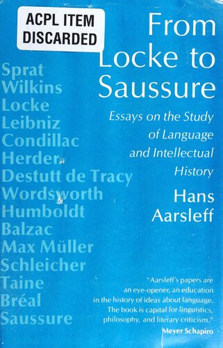 From Locke to Saussure: Essays on the Study of Language and Intellectual History