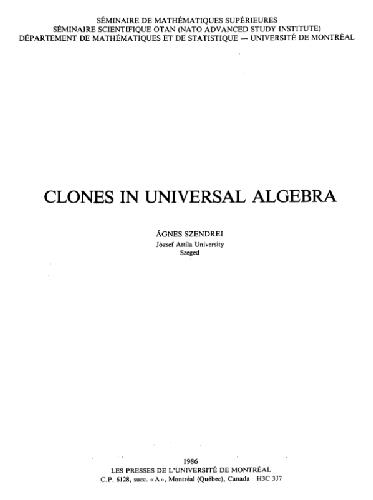 Clones in universal algebra