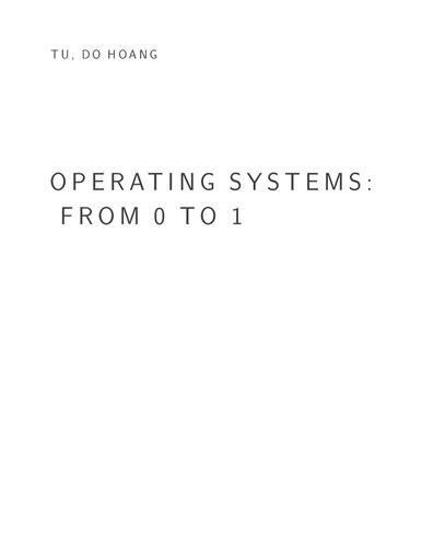Operating system from 0 to 1