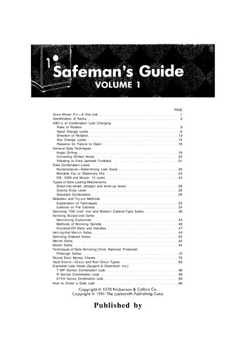 Safemans Guide Volume 1