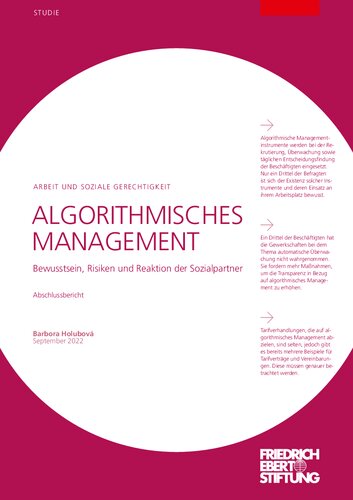 ALGORITHMISCHES MANAGEMENT : Bewusstsein, Risiken und Reaktion der Sozialpartner / Abschlussbericht