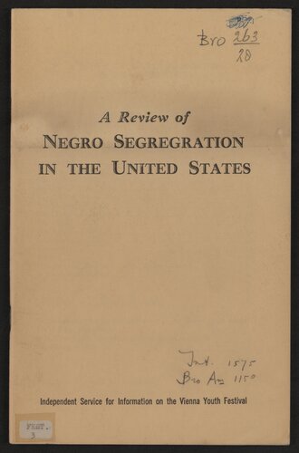 A review of negro segregation in the United States