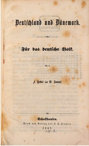 Deutschland und Dänemark ; für das deutsche Volk