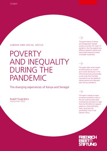 POVERTY ANDINEQUALITY DURING THE PANDEMIC : The diverging experiences of Kenya and Senegal