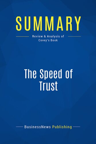 Summary: The Speed of Trust: Review and Analysis of Covey's Book