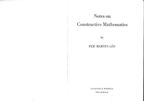 Notes on constructive mathematics