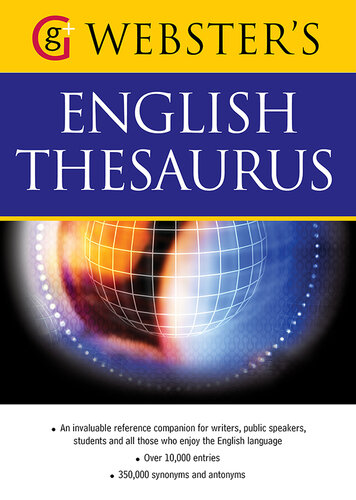 Webster's American English Thesaurus: With Over 10,000 Entries, And 350,000 Synonyms And Antonyms (Us English)