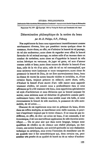 Détermination philosophique de la notion du beau