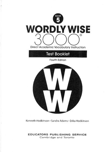 Wordly Wise, Grade 5_Test Booklet