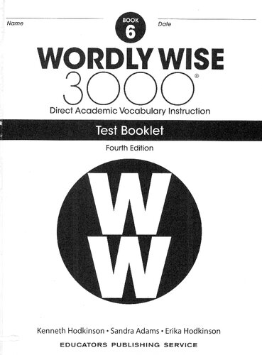 Wordly Wise, Grade 6_Test Booklet