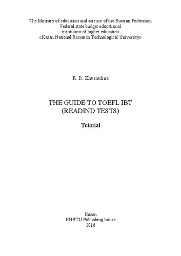 The Guide to TOEFL IBT (Reading tests)