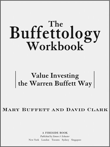 The Buffettology Workbook: Value Investing The Warren Buffett Way