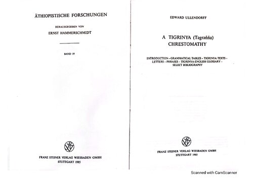 A Tigrinya (Te̳gre̳ňňa) chrestomathy