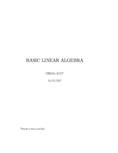 Basic Linear Algebra