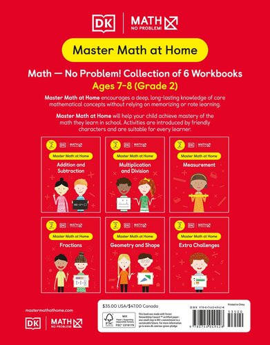 Math No Problem! Collection of 6 Workbooks, Grade 2 Ages 7-8