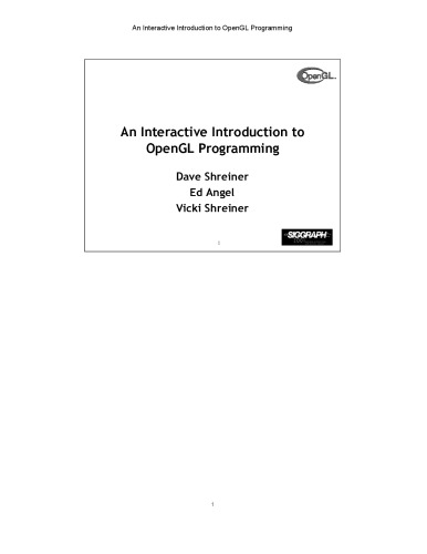 An Interactive Introduction to OpenGL Programming