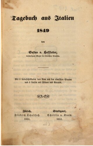 Tageuch aus Italien 1849