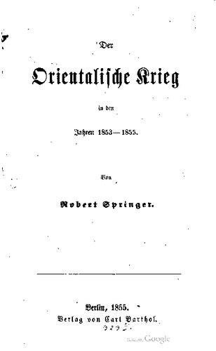 Der Orientalische Krieg in den Jahren 1853-1855