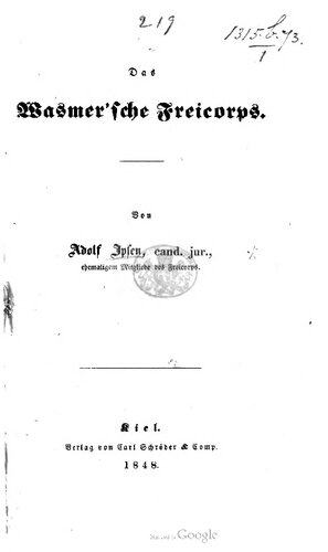 Das Wasmersche Freikorps