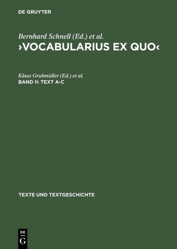 Vocabularius ex quo: Text A–C