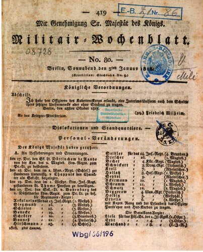 Militärisches Wochenblatt